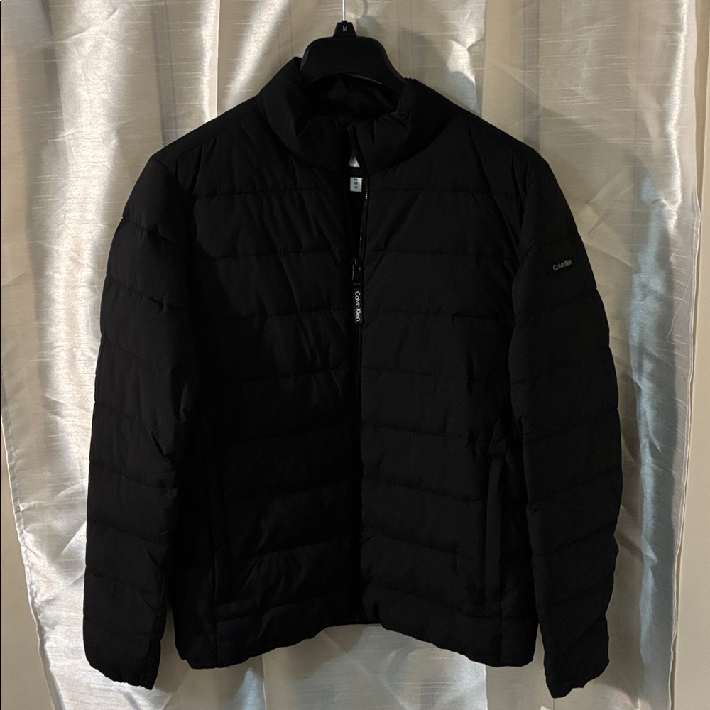 Calvin Klein men’s puffer black jacket zip up